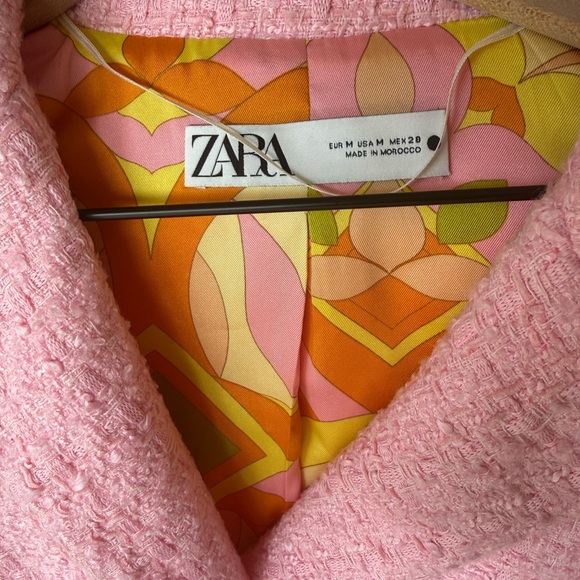 Zara Pink Textured Tailored Blazer - Picture 6 of 12